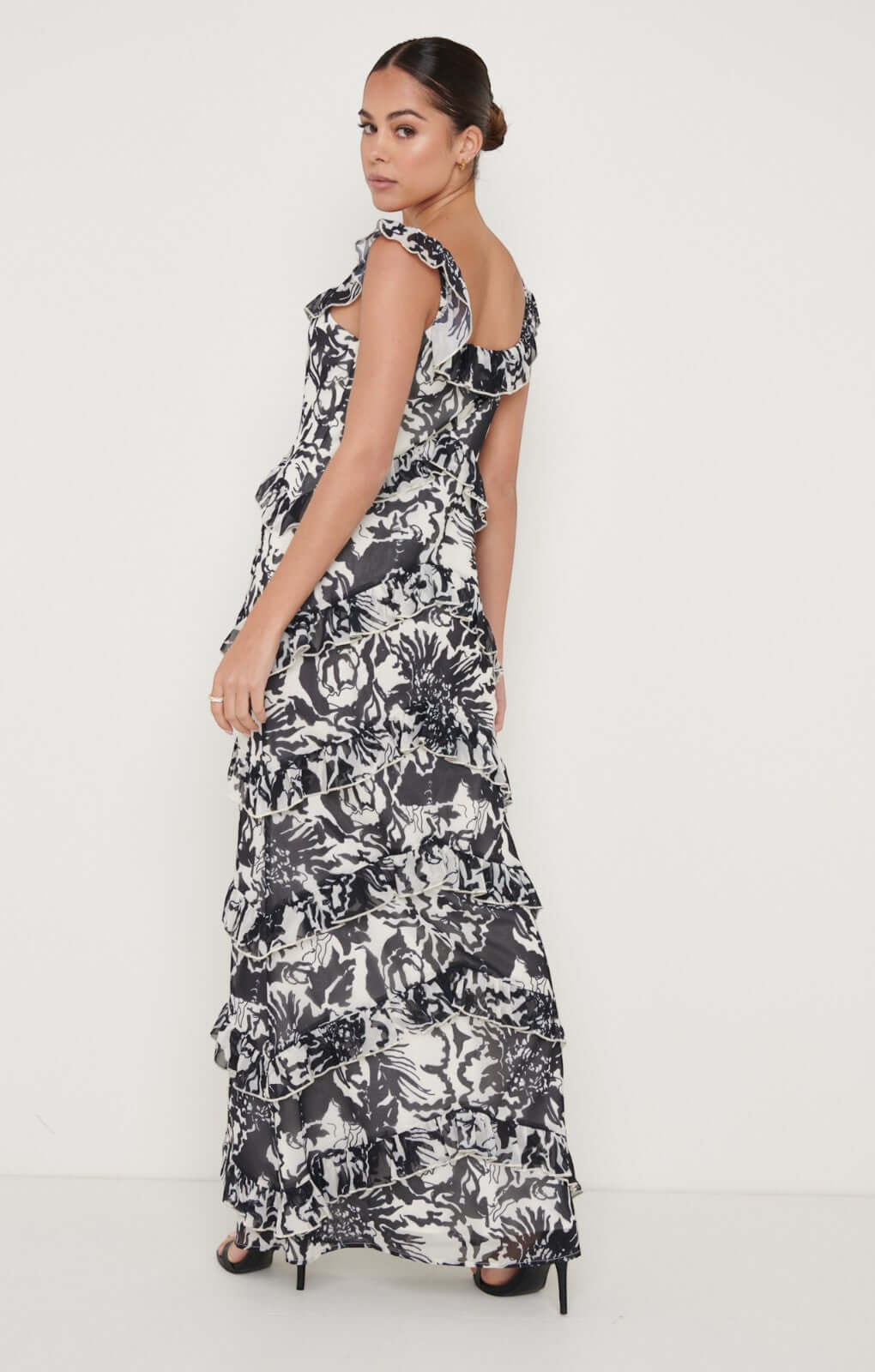 Pretty Lavish Cecile Monochrome Floral Maxi Dress