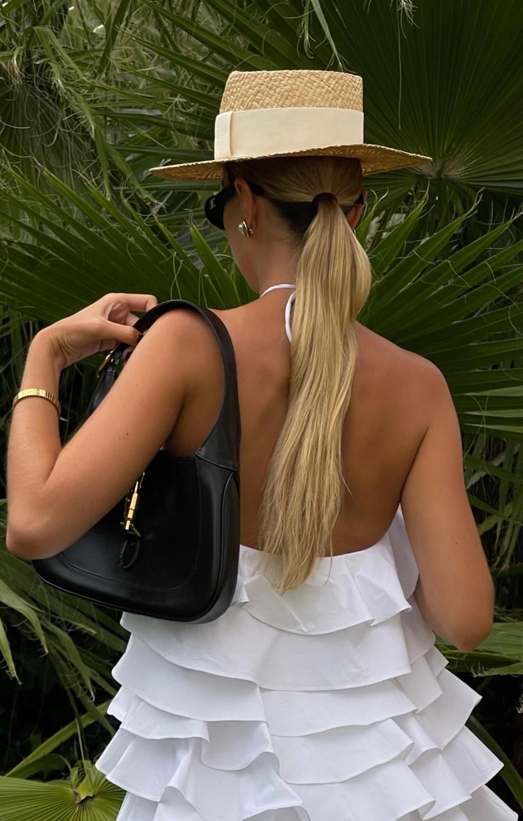 Collective The Label Kelly Tiered White Ruffle Halterneck Mini Dress