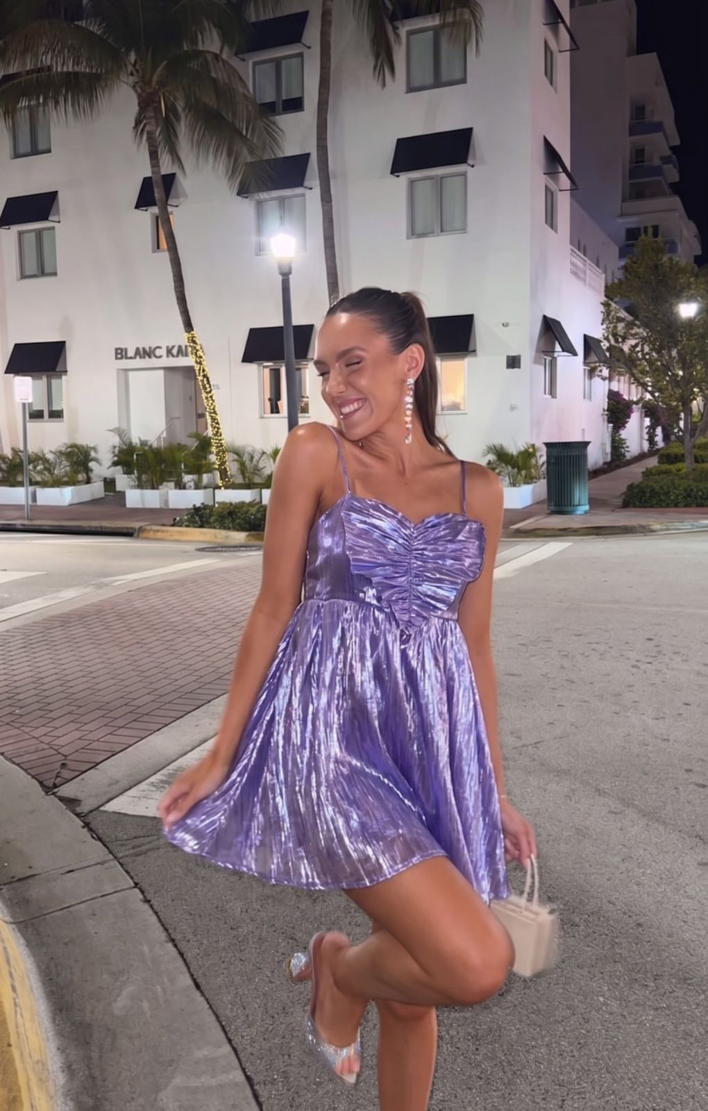 collective the label metallic dress Collective The Label Petite Exclusive Metallic Pleated 3D Heart Mini Dress  In Iridescent