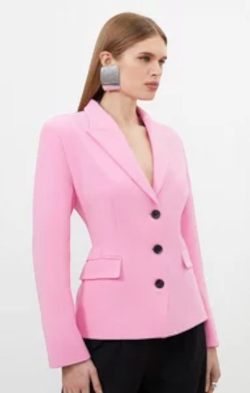 Karen Millen Compact Stretched Tailored Darted Blazer – suits & tailoring by Karen Millen, available to rent from Hirestreet