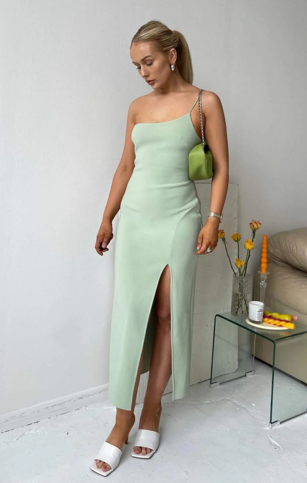 Bec + Bridge Fleur Asymmetric Midi Dress