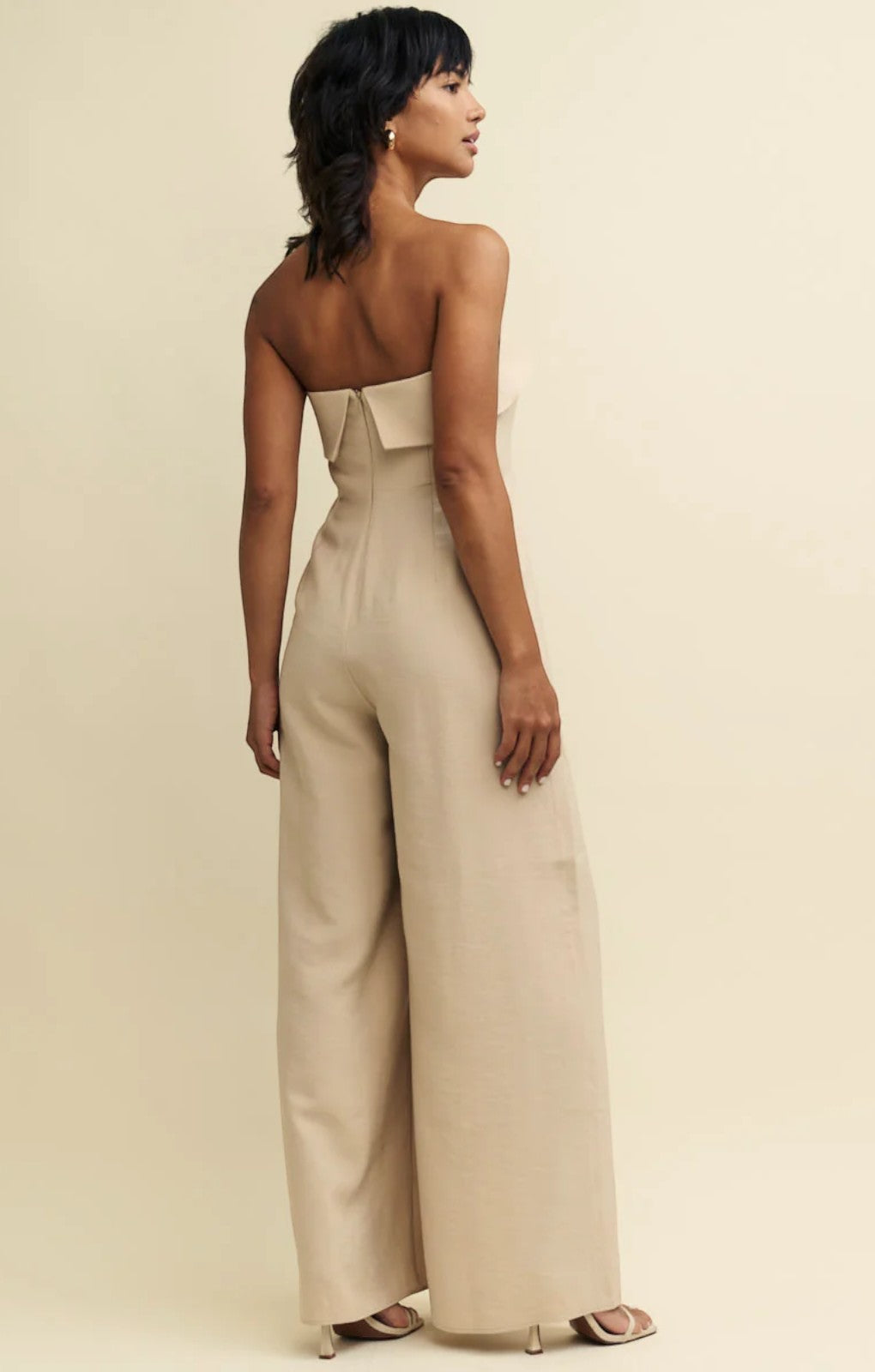 Nobody's Child Cream Linen-blend Roxy Jumpsuit