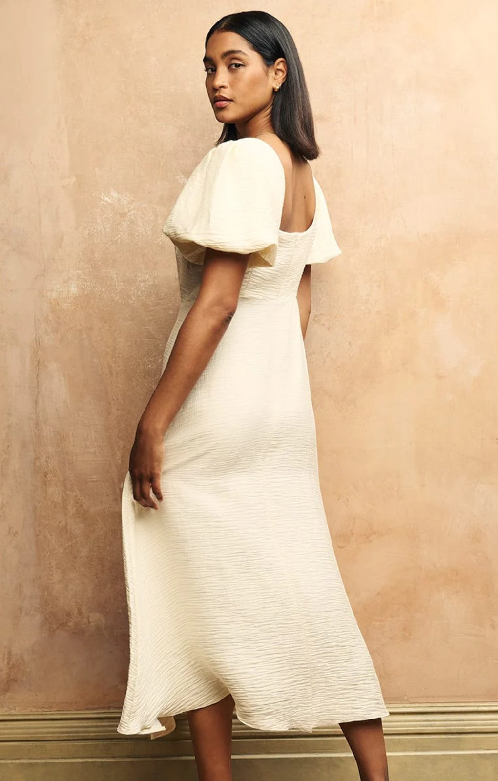 Nobody's Child Cream Puff Sleeve Zora Midaxi Dress