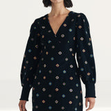 Nobody's Child Black Cord Embroidered Rigga Mini Dress