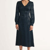 Nobody's Child Black Floral Jacquard Tasha Midi Dress