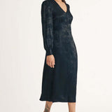 Nobody's Child Black Floral Jacquard Tasha Midi Dress