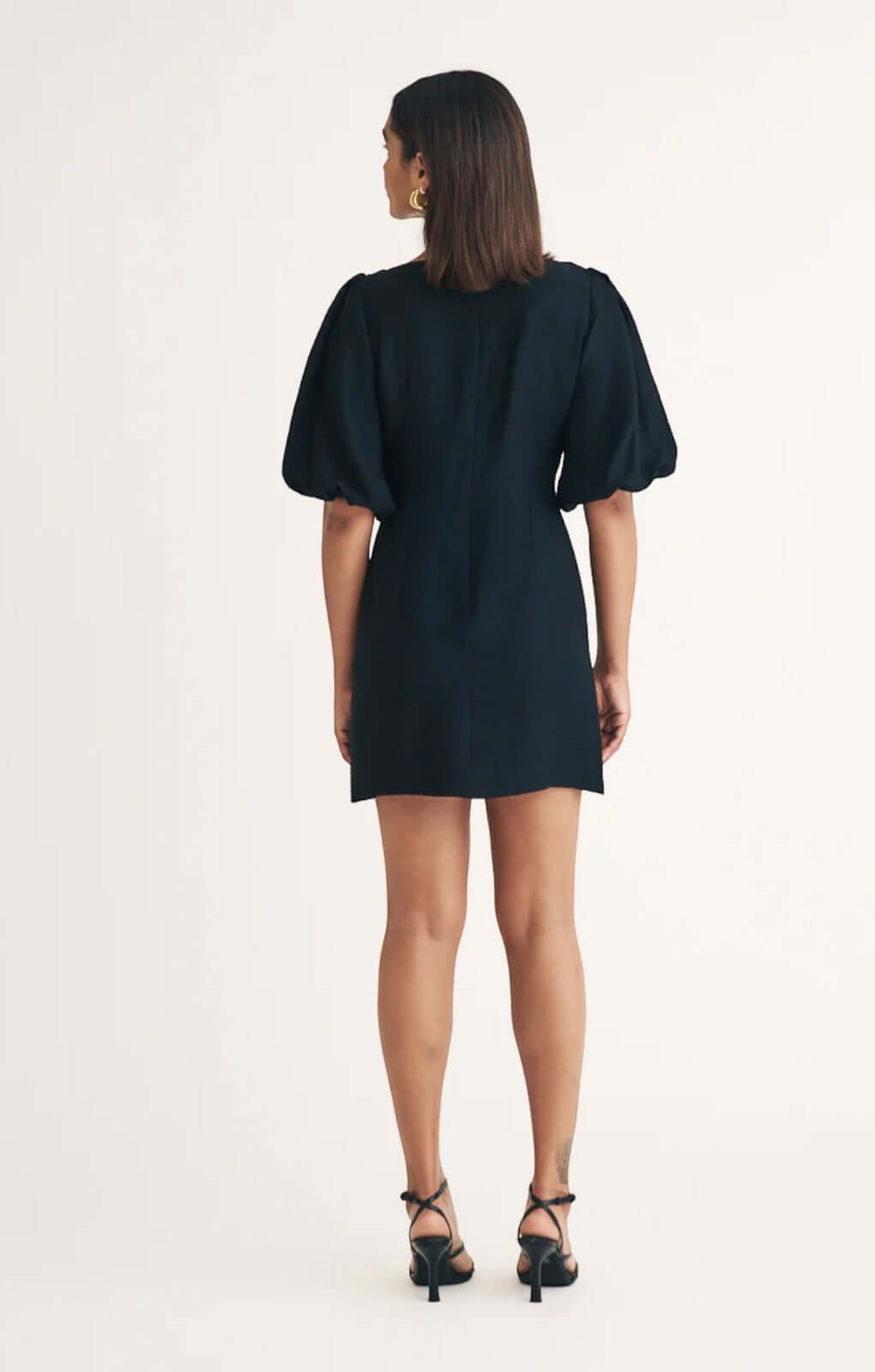 Nobody's Child Black Puff Sleeve Hannah Mini Dress