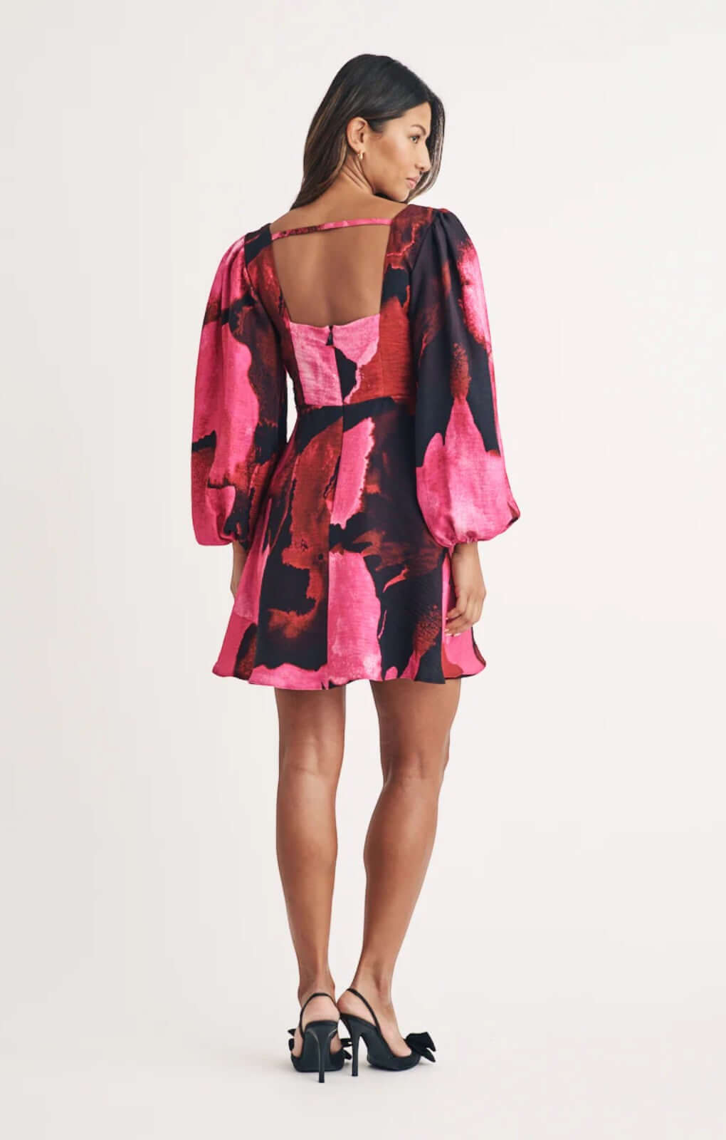 Nobody's Child Pink Watercolour Floral Loredana Mini Dress