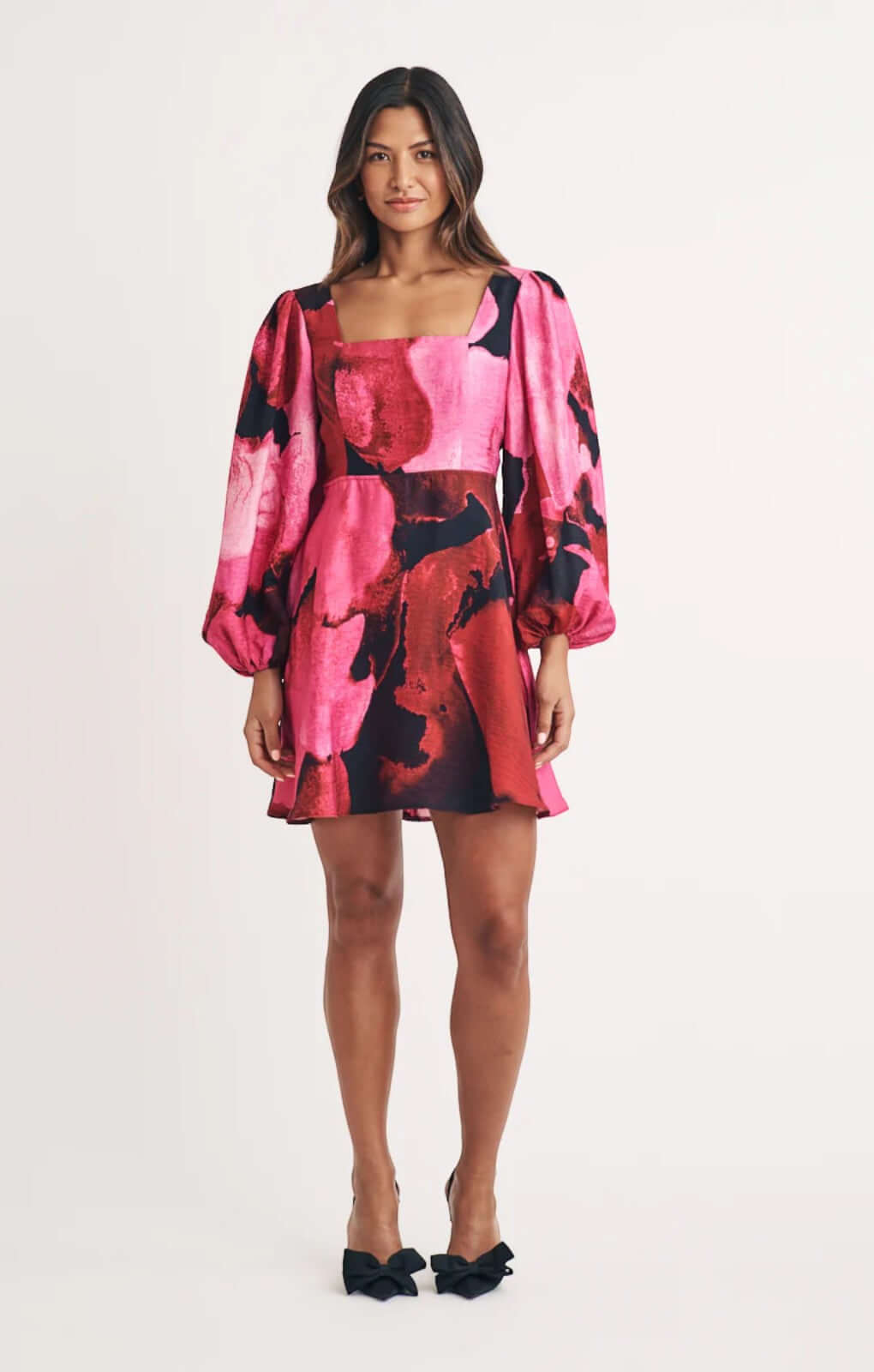 Nobody's Child Pink Watercolour Floral Loredana Mini Dress