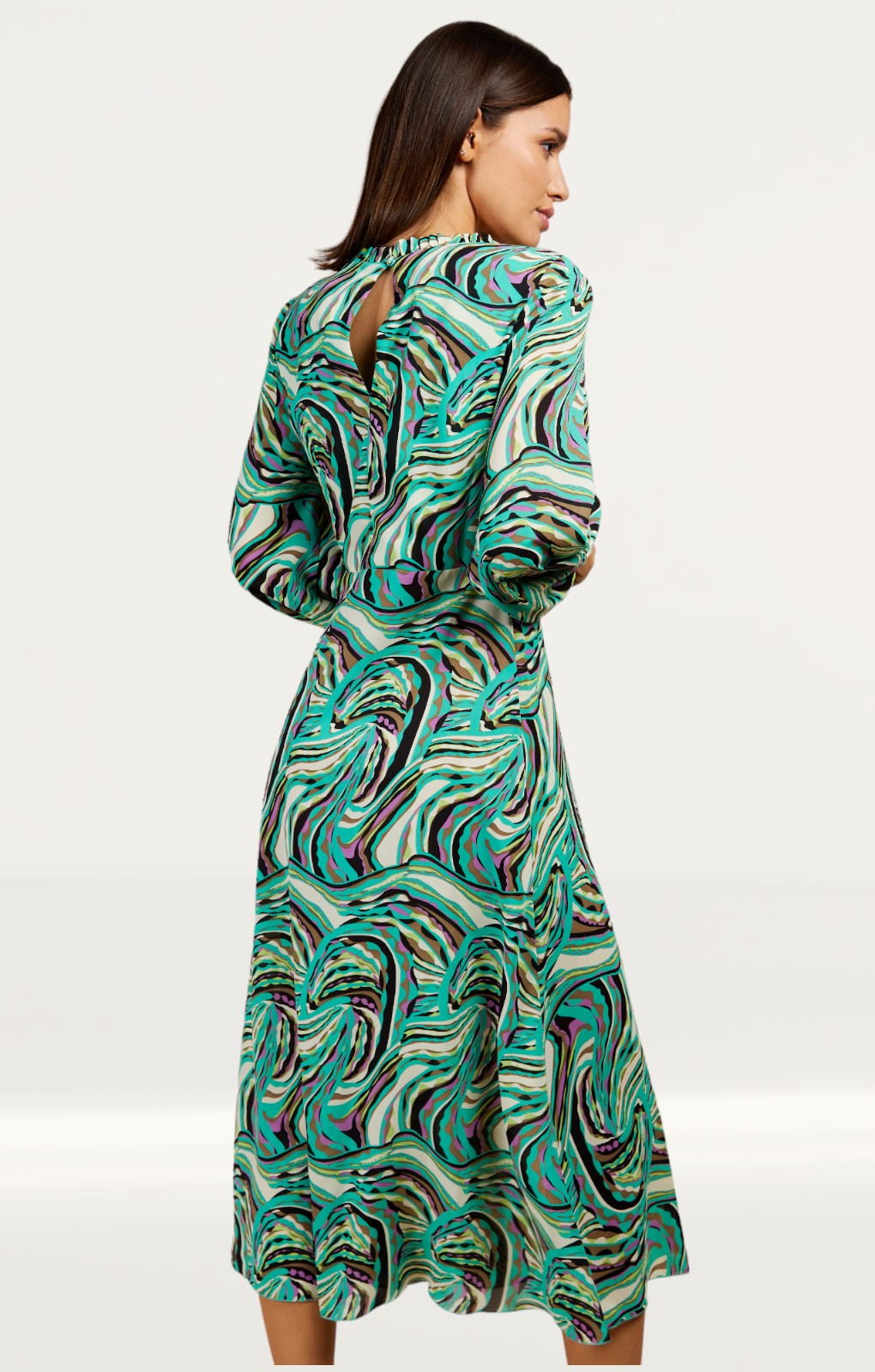 Little Mistress Green Retro Print Midaxi Smock Dress By Vogue Williams