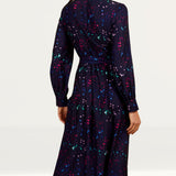 Little Mistress Navy Star Print Midaxi Mock Wrap Dress By Vogue Williams