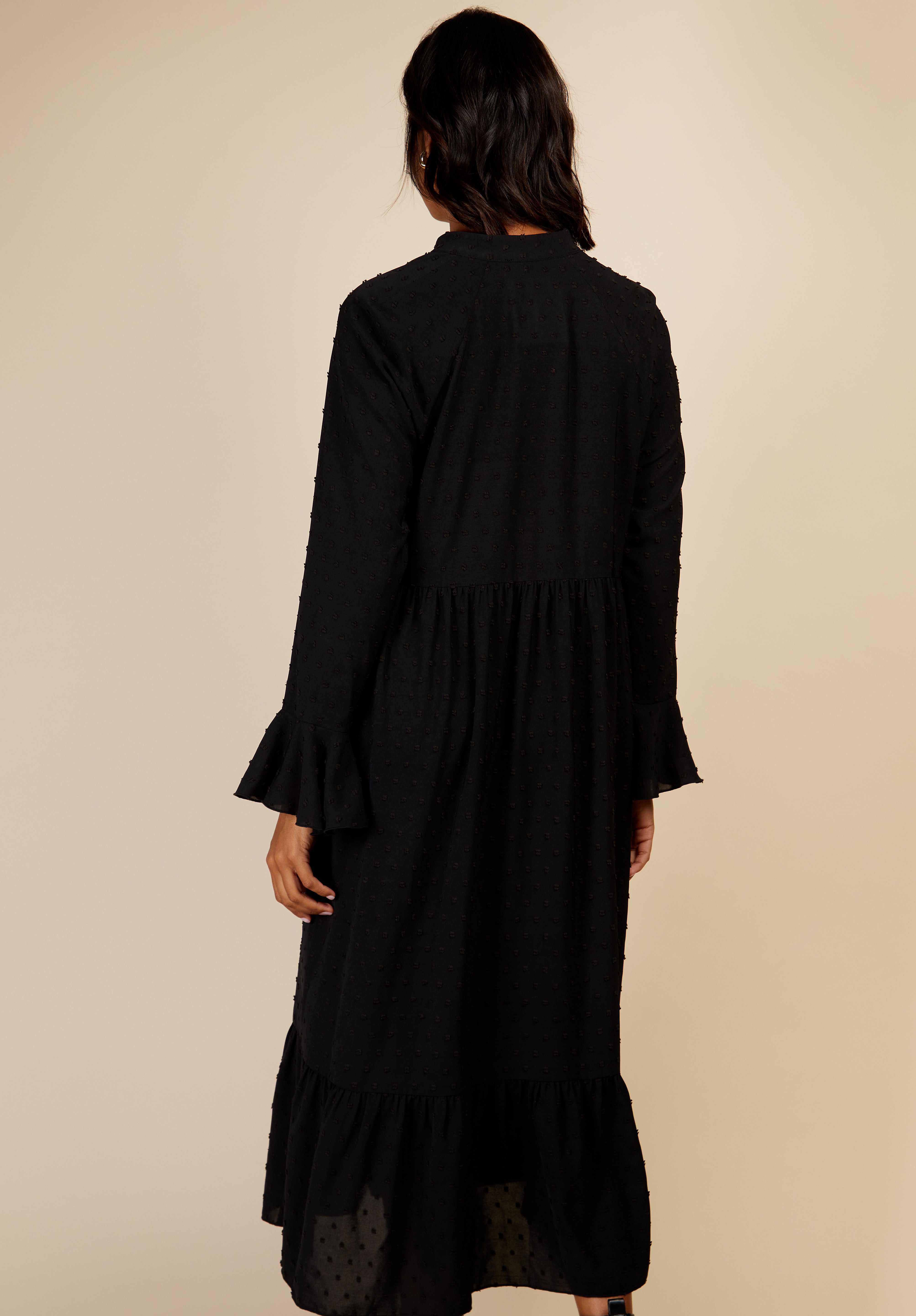 Little Mistress Black Button Detail Midaxi Dress by Vogue Williams