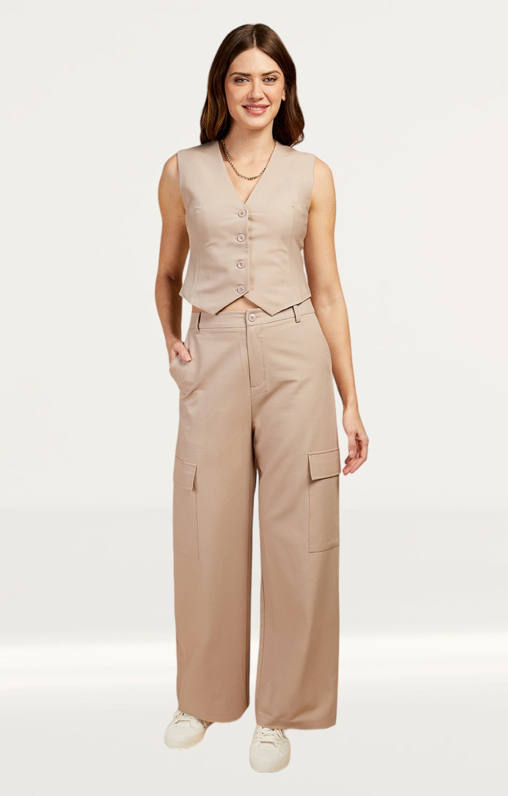 Little Mistress Mink Cargo Trousers by Vogue Williams