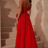 Runaway the Label Danika Slit Red Maxi Dress