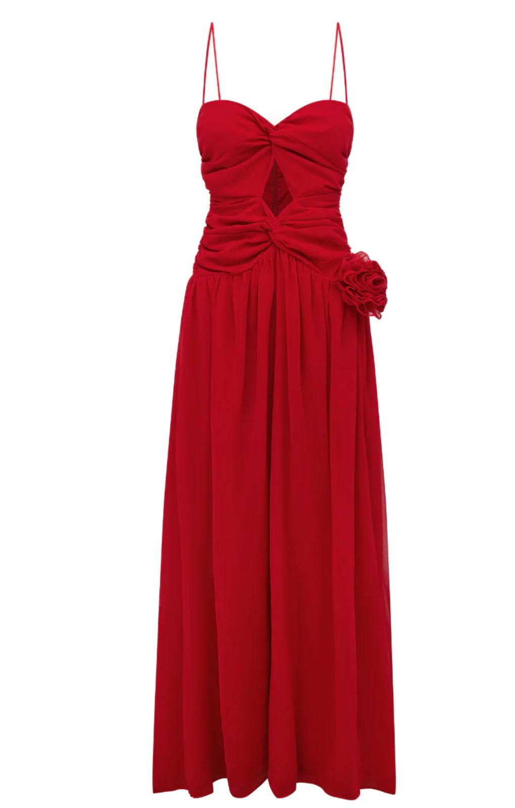 Runaway the Label Danika Slit Red Maxi Dress