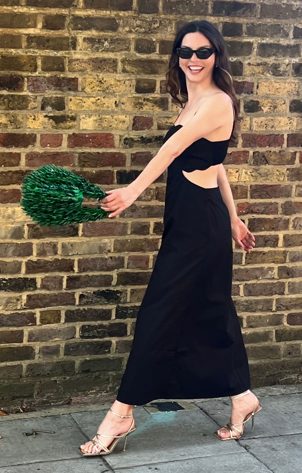 Topshop Scallop Edge Maxi Dress In Black