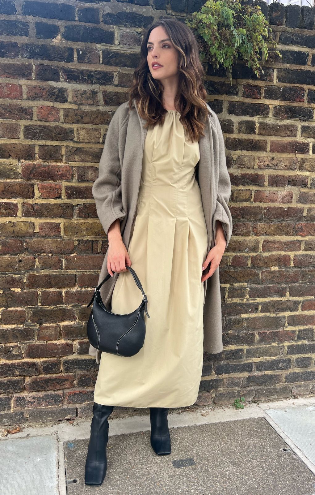 ASOS DESIGN Clean Cotton Corset Waist Off Shoulder Maxi Dress In Neutral