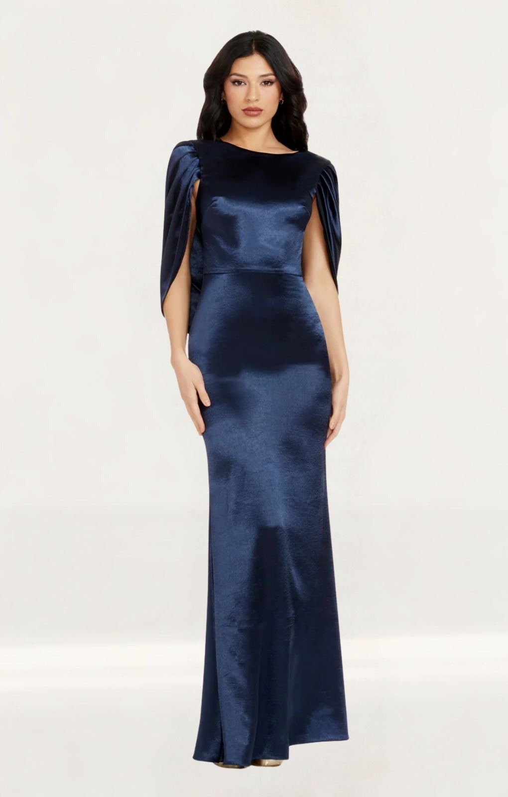 dress the population navy Navy Jordan Gown by Dress The Population