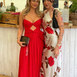 Runaway the Label Danika Slit Red Maxi Dress