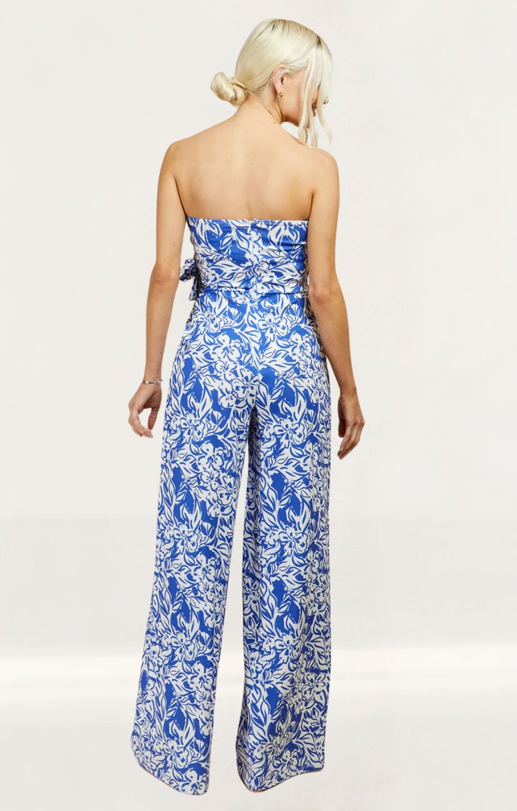 Little Mistress Blue Floral Print Jumpsuit
