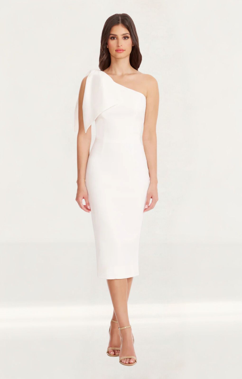 Rent Dress The Population Tiffany Off-White Midi Dress