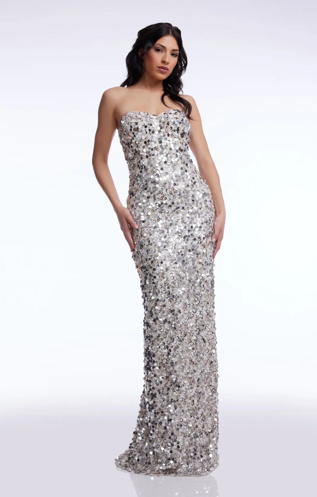 Rent Dress The Population Vada Silver Dress