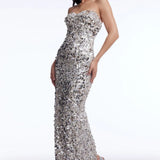 Dress The Population Vada Silver Dress