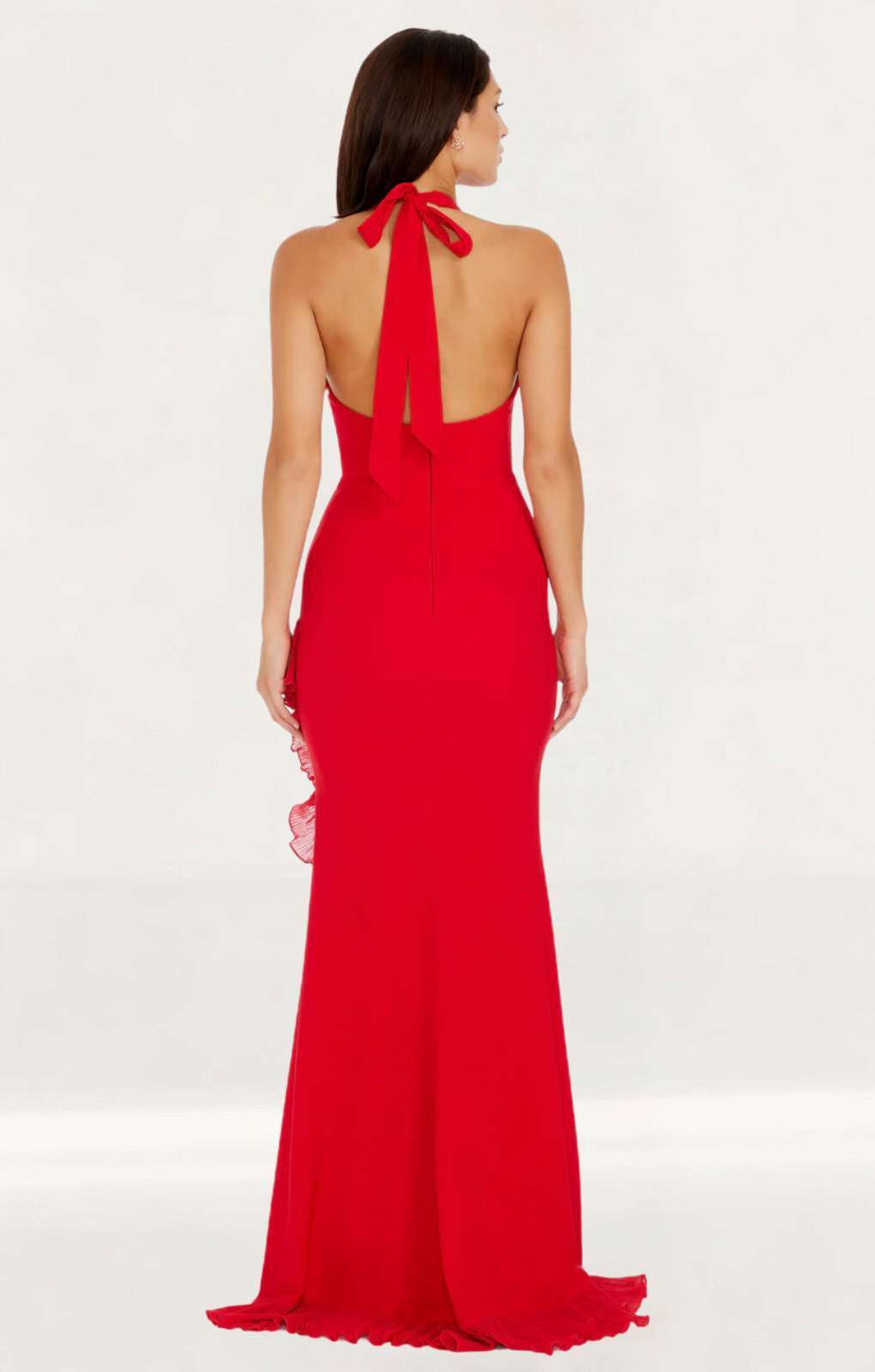Dress The Population Kathleen Tie Neck Rouge Maxi Dress