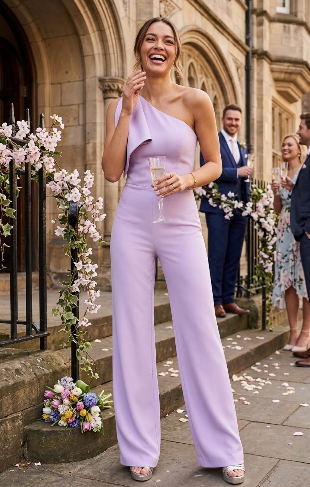 Rent Dress The Population Tiffany Lilac Jumpsuit | Hirestreet