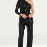 Dress The Population Easton Black Sequin Jumpsuit