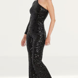 Dress The Population Easton Black Sequin Jumpsuit
