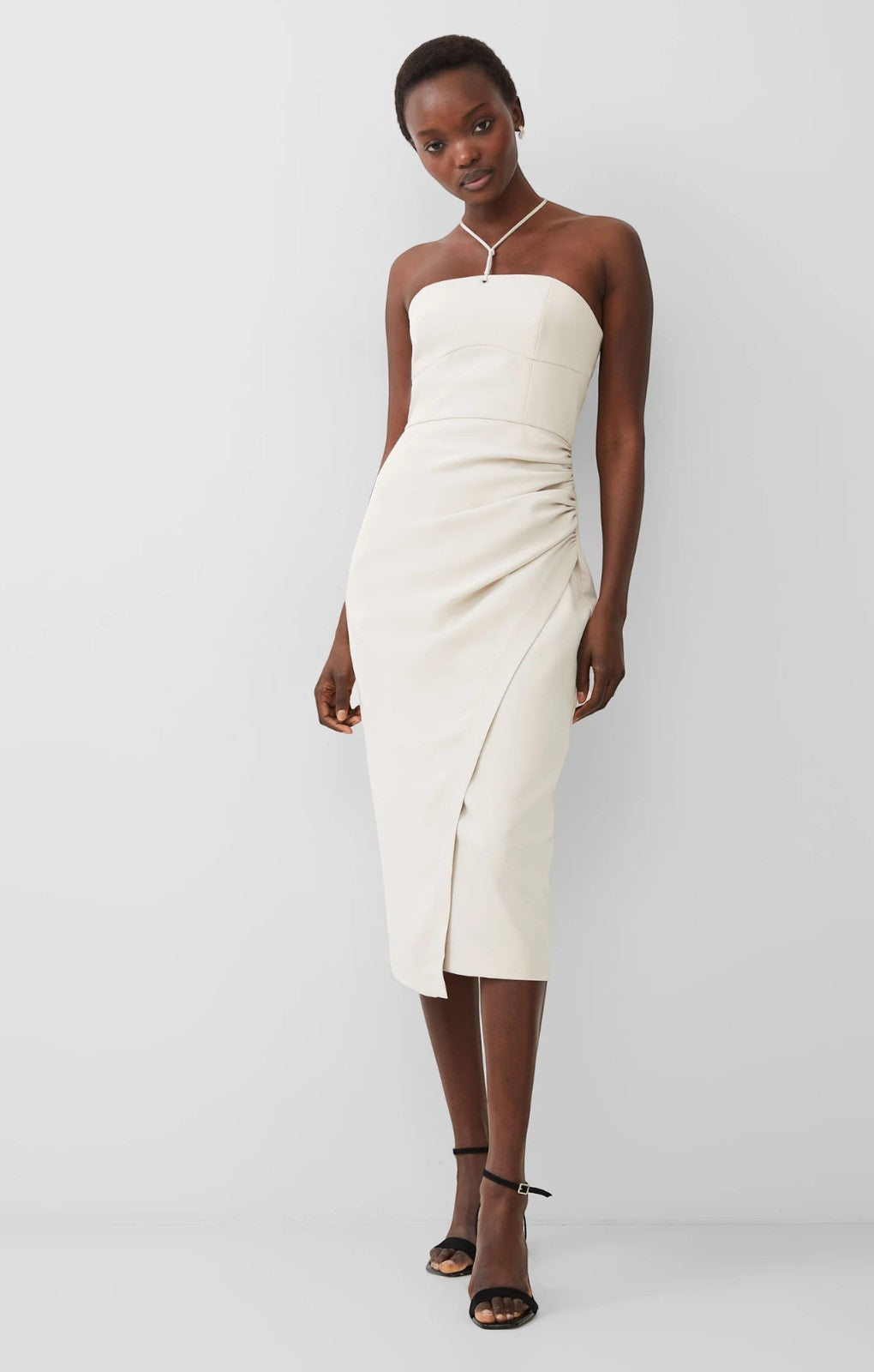 French Connection Echo Crepe Halterneck Midi Dress – dresses by French Connection, available to rent from Hirestreet
