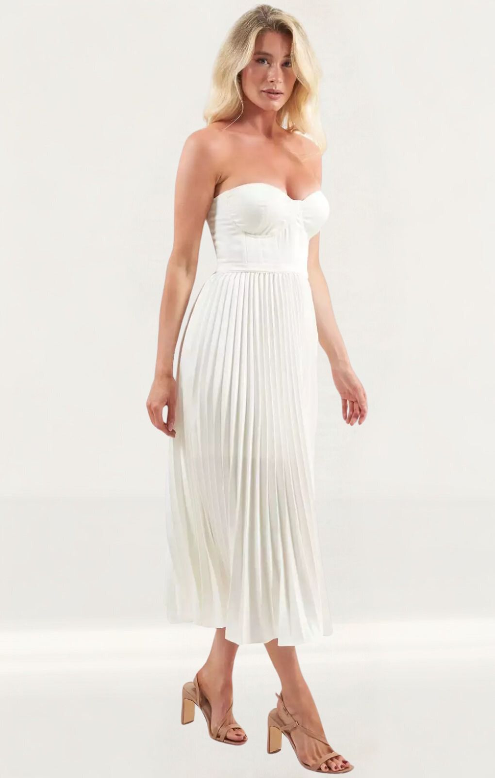 Elle Zeitoune White Milan Midi Dress