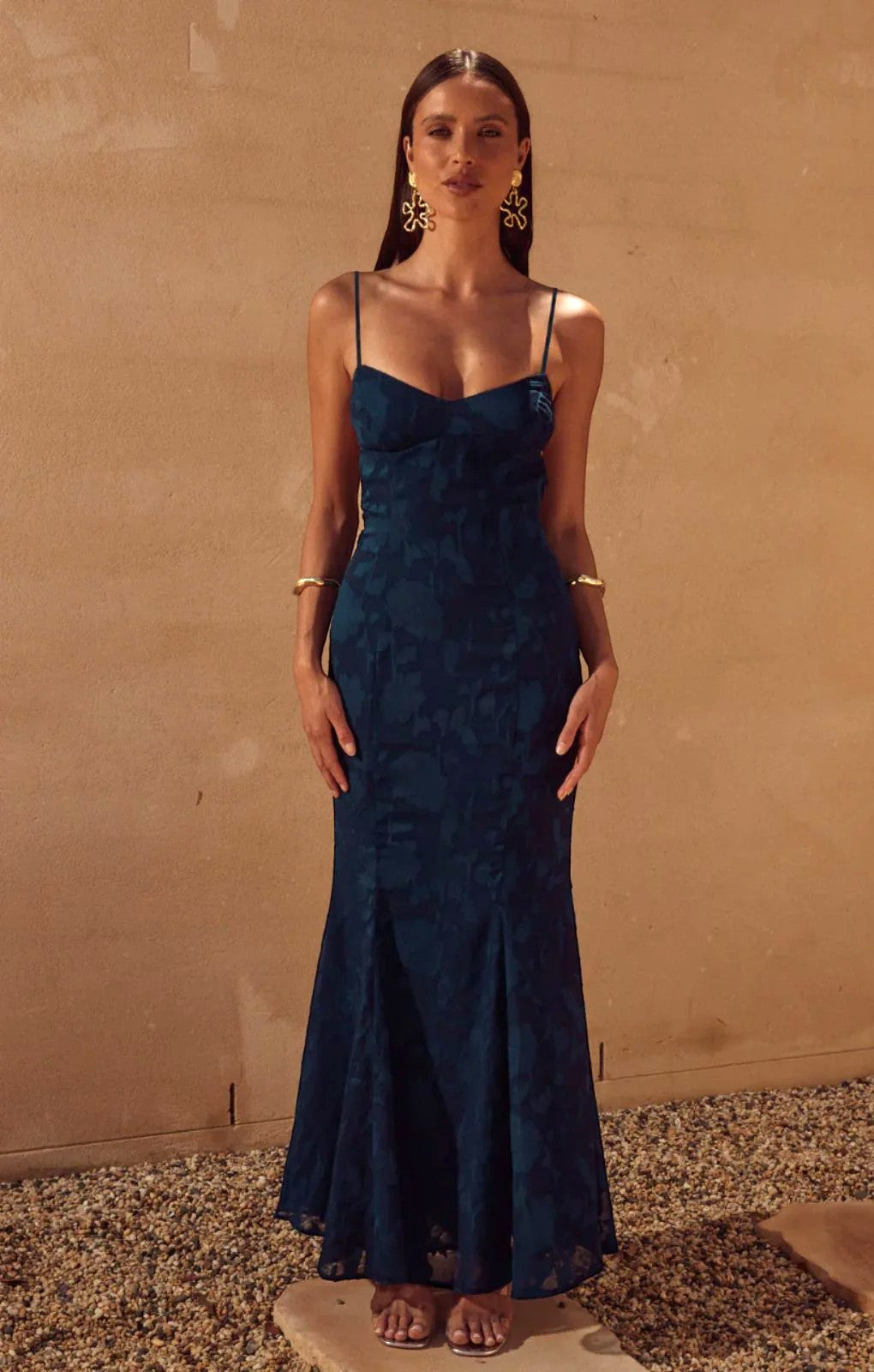Runaway The Label Florenza Navy Maxi Dress