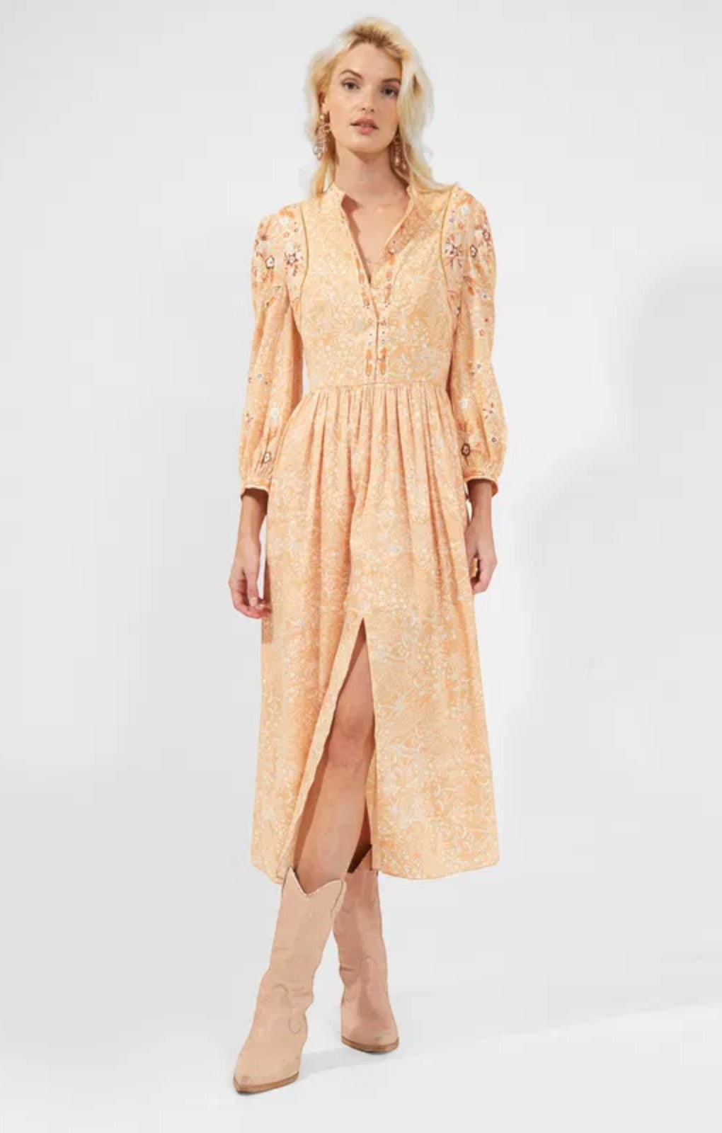 Rent French Connection Adena Embroidered Front-Split Dress | Hirestreet Rent French Connection Adena Embroidered Front-Split Dress | Hirestreet