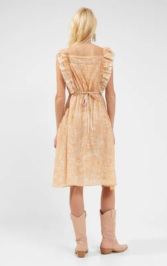 French Connection Adena Square-Neck Lurex Mini Dress