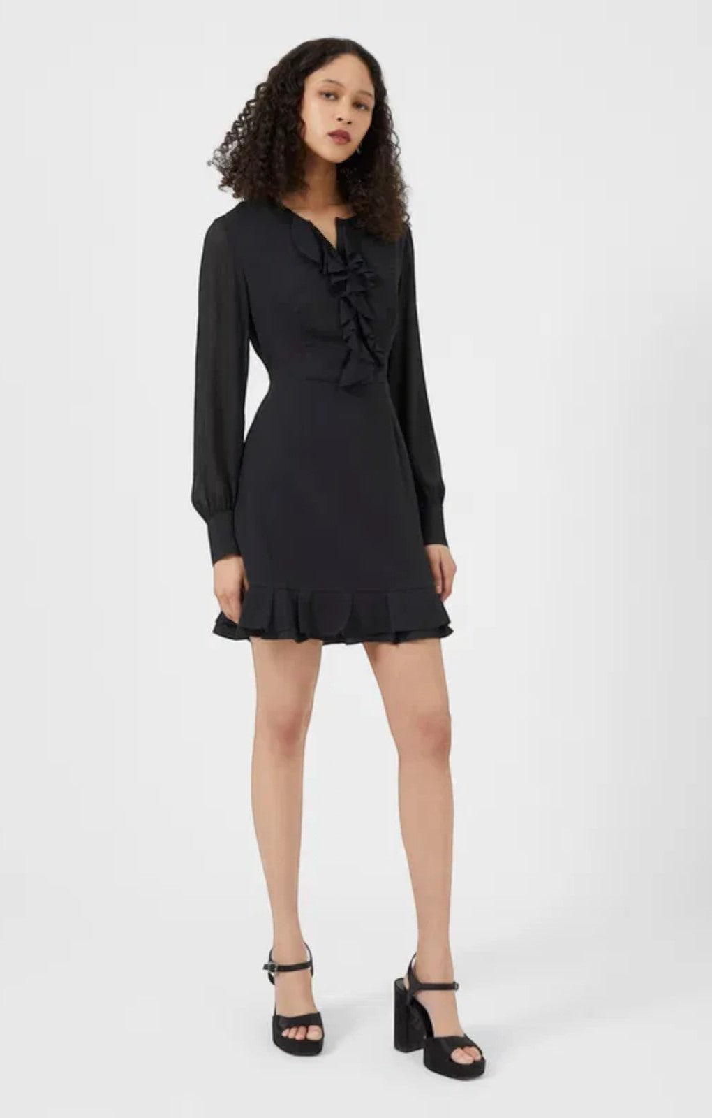 French Connection Anna Cora Pleated Ruffle Mini Dress – dresses by French Connection, available to rent from Hirestreet