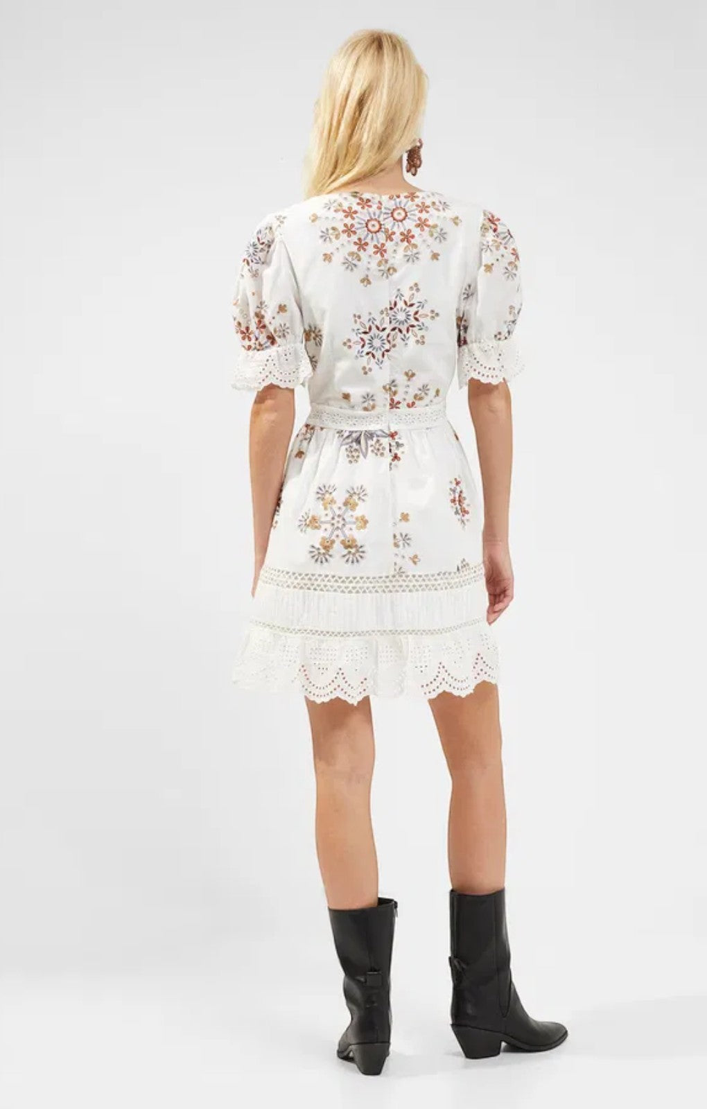French Connection Biton Embroidered Cotton Mini Dress – dresses by French Connection, available to rent from Hirestreet
