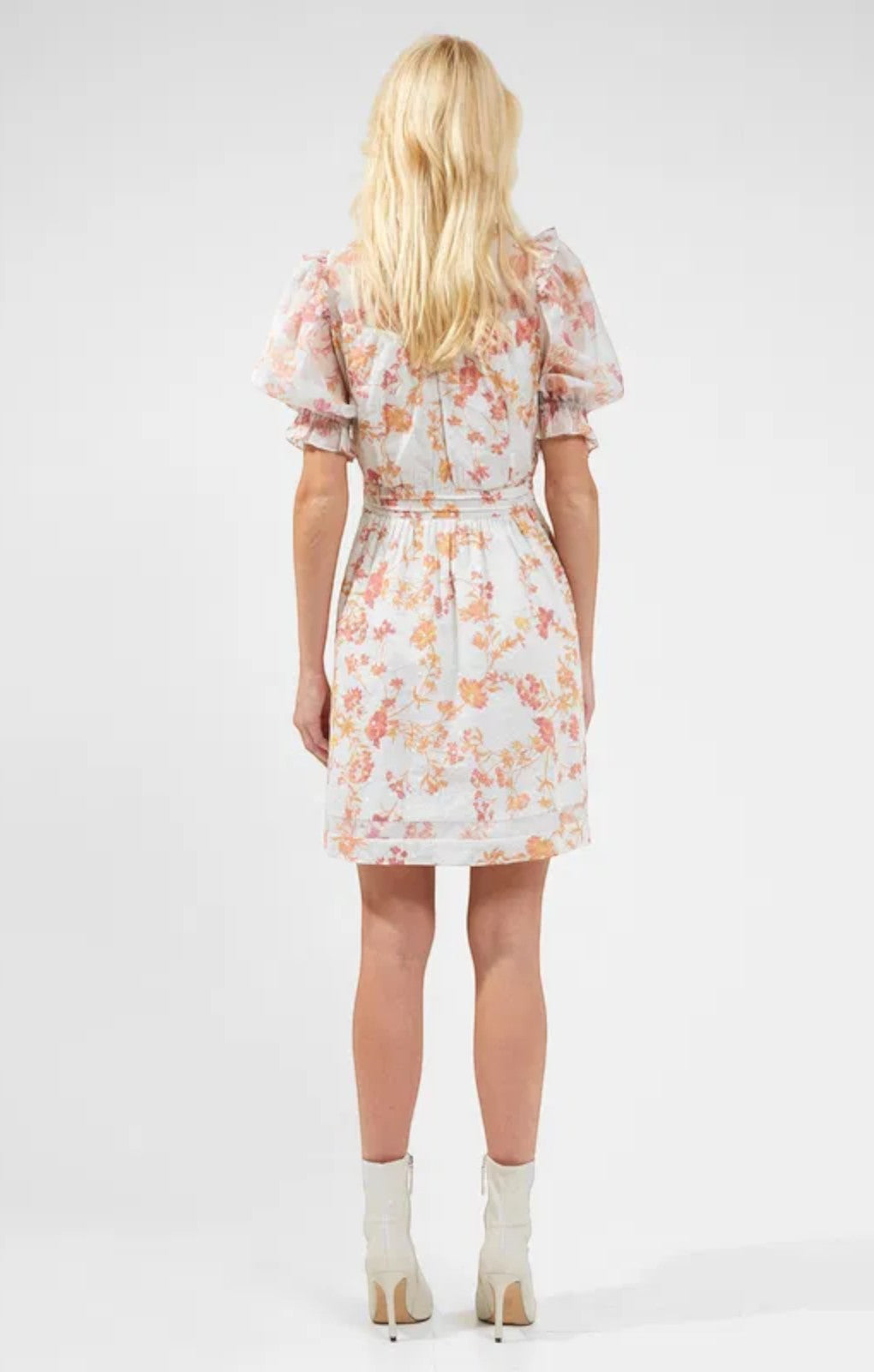 French Connection Diana Print Puff-Sleeve Dress – dresses by French Connection, available to rent from Hirestreet