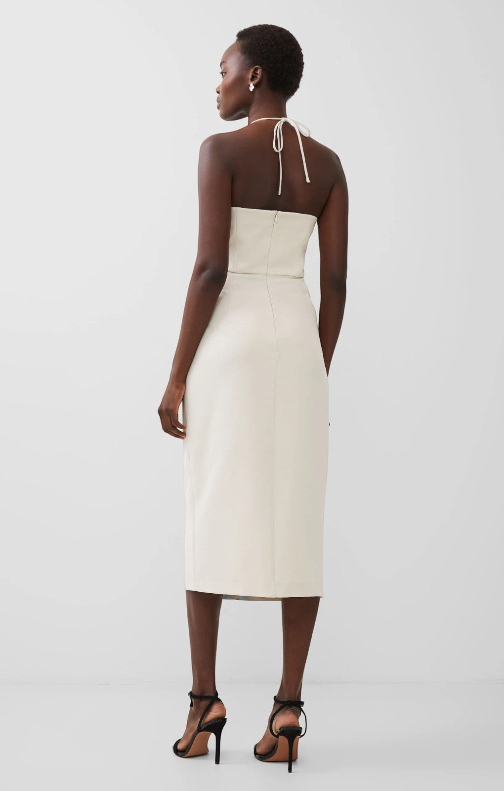 French Connection Echo Crepe Halterneck Midi Dress – dresses by French Connection, available to rent from Hirestreet