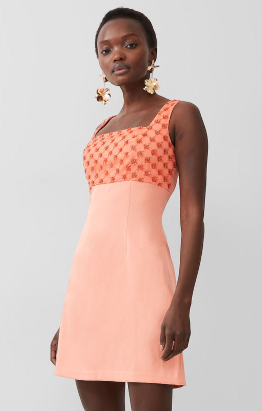 Rent French Connection Embroidered Darcy Crepe Mini Dress in Coral | Hirestreet Rent French Connection Embroidered Darcy Crepe Mini Dress in Coral | Hirestreet