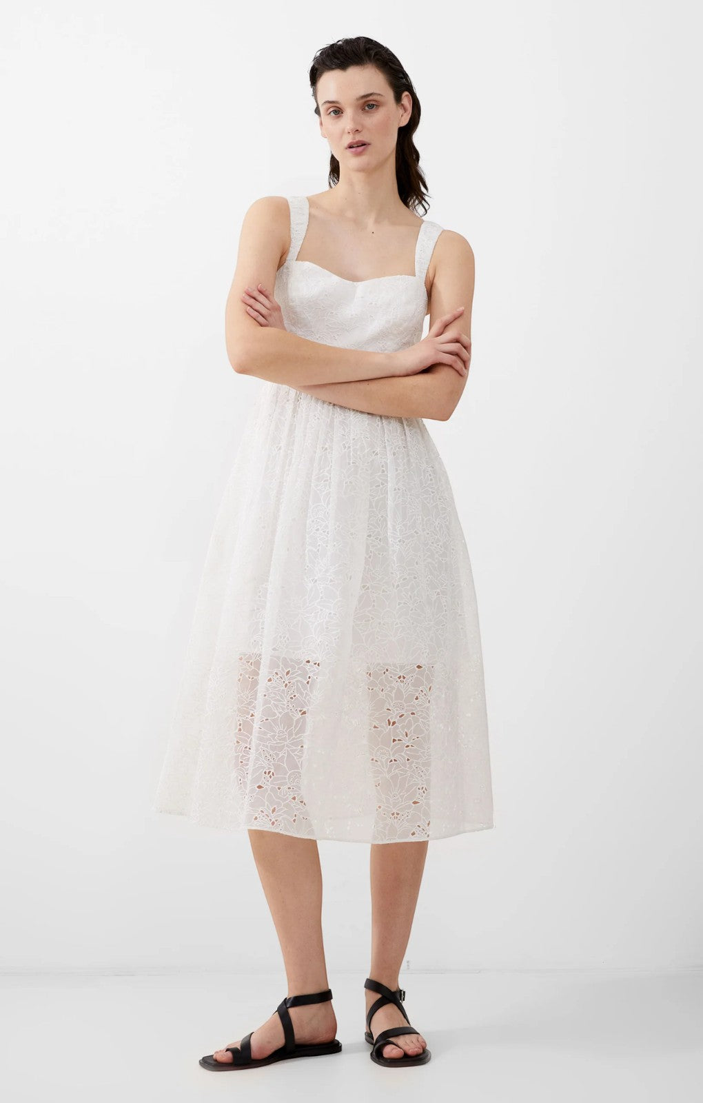 Rent French Connection Embroidered Lace Strappy Dress in White | Hirestreet Rent French Connection Embroidered Lace Strappy Dress in White | Hirestreet
