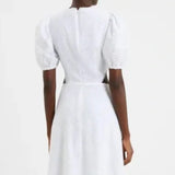 French Connection Esse Broderie Cut Out Midi Dress – dresses by French Connection, available to rent from Hirestreet