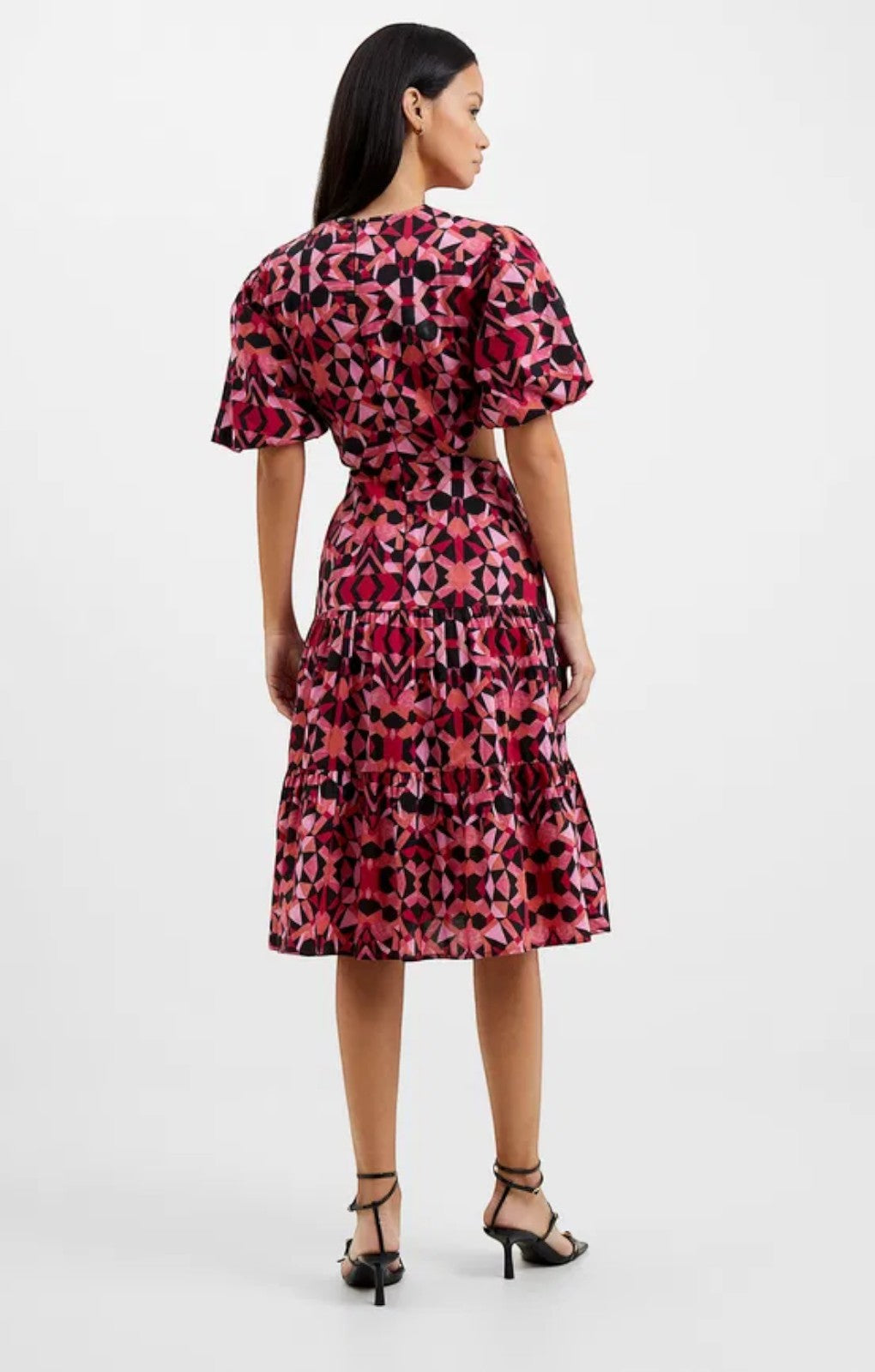 French Connection Felicity Puff Sleeve Cut-Out Dress – dresses by French Connection, available to rent from Hirestreet