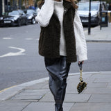 ASOS DESIGN Borg Gilet In Brown