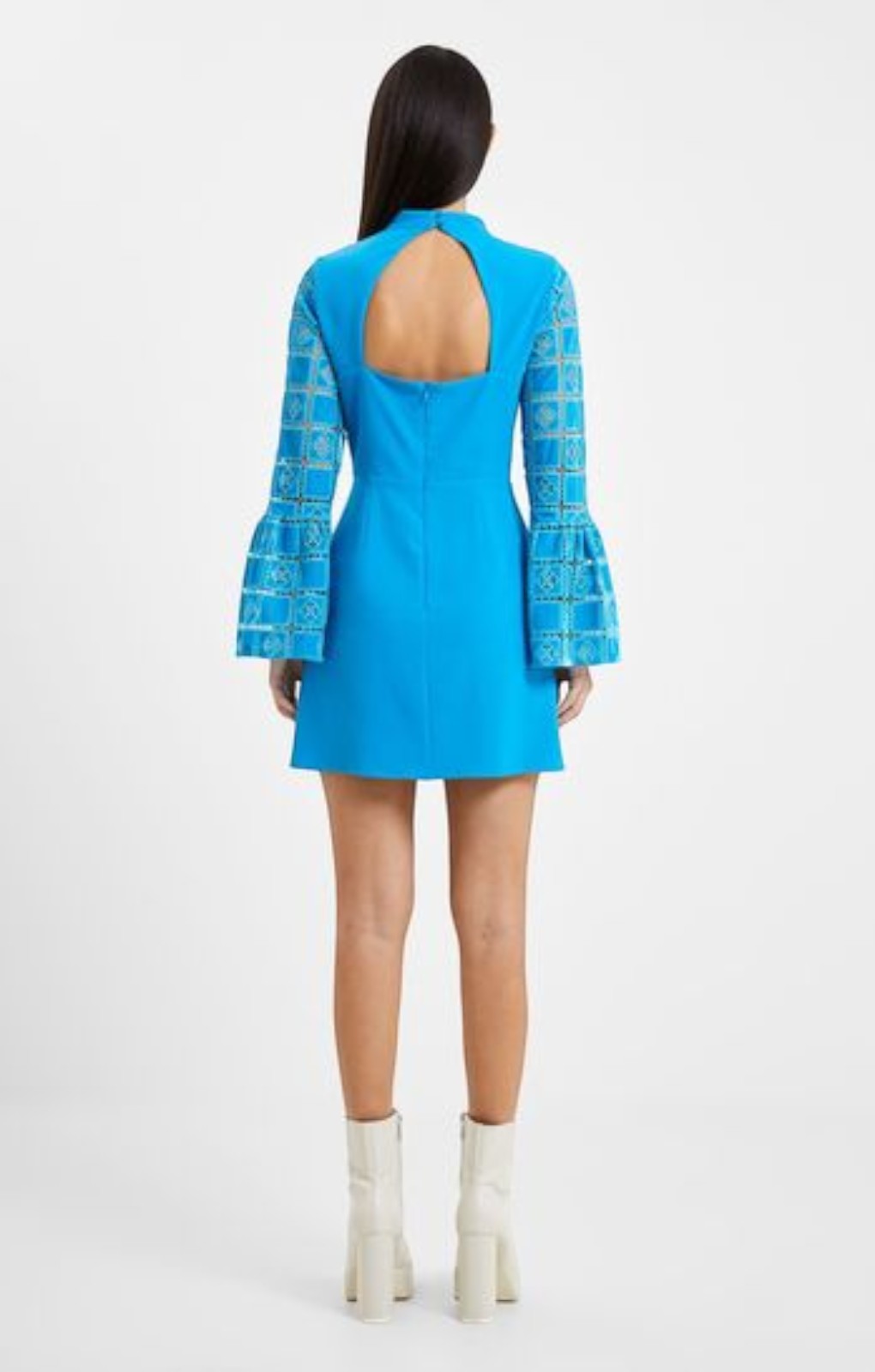 French Connection Garnet Velvet Lace Mini Dress – dresses by French Connection, available to rent from Hirestreet