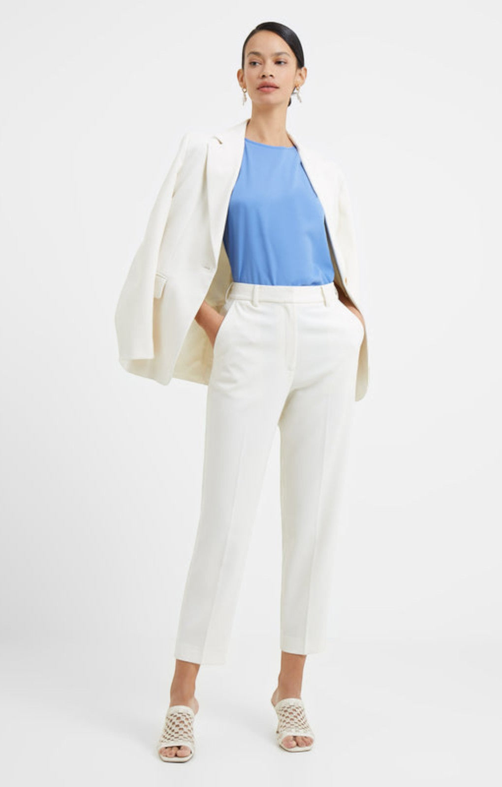 French Connection Whisper Blazer in Summer White – coats & jackets by French Connection, available to rent from Hirestreet