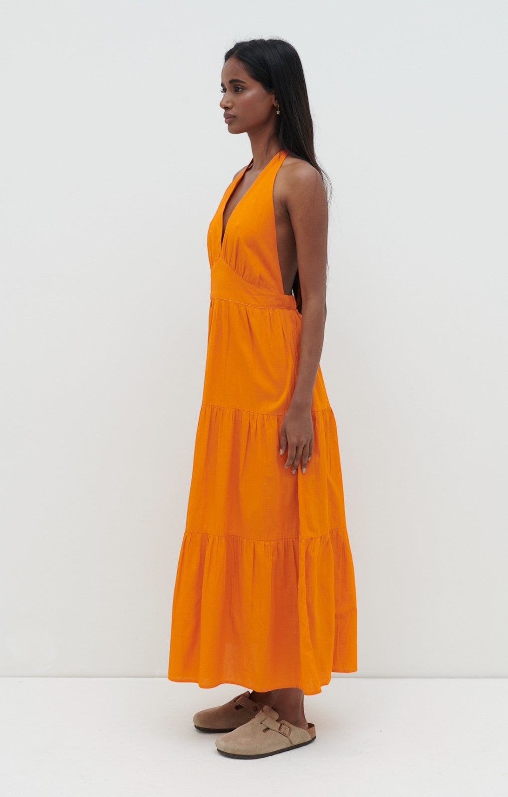 Pretty Lavish Gabrielle Halterneck Aperol Midaxi Dress – dresses by Pretty Lavish, available to rent from Hirestreet