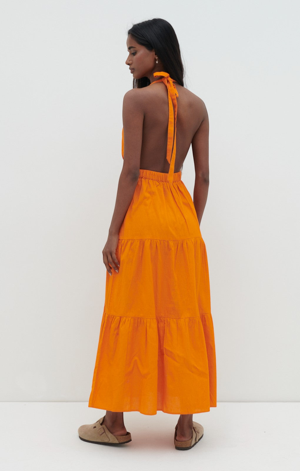Pretty Lavish Gabrielle Halterneck Aperol Midaxi Dress – dresses by Pretty Lavish, available to rent from Hirestreet
