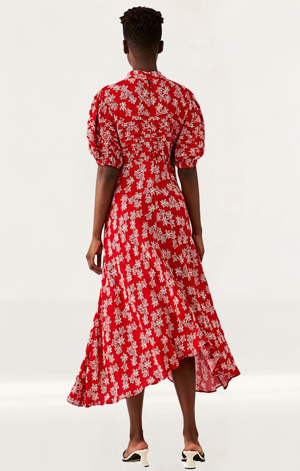 Ghost Red Floral Jenna Midi Dress